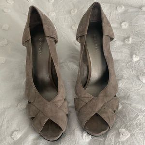 Nine West Grey Faux Suede Heels